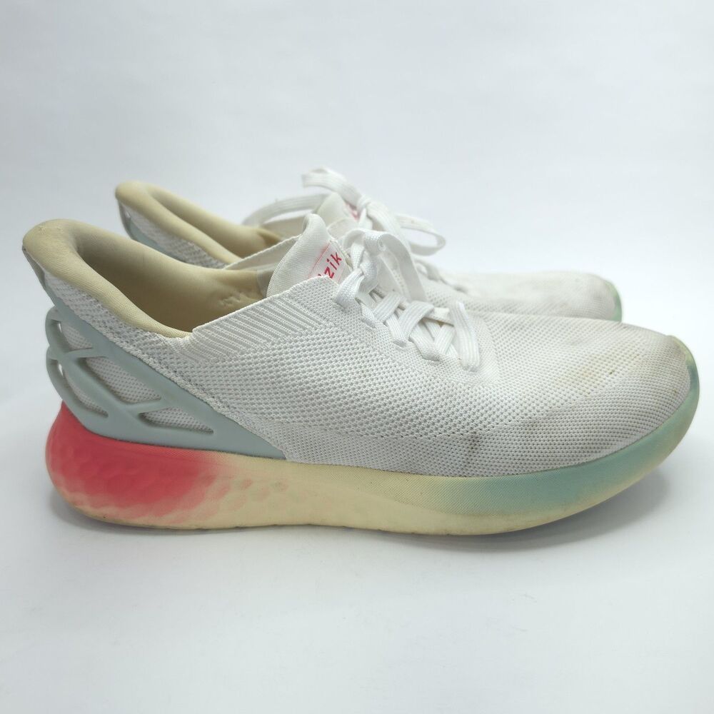 Kizik Shoes Mens 8.5 Womens 10 Athens Sunrise Athletic Low Sneakers White Fabric